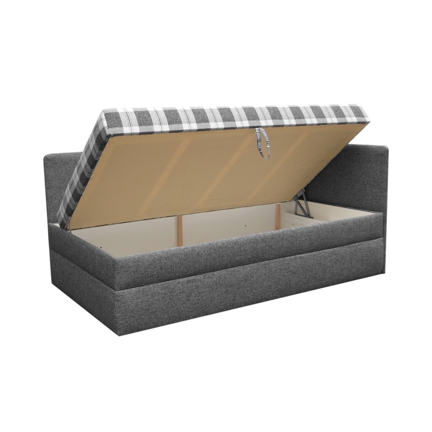 Verhoiltu divaanisänky käännettävällä vasen/oikea-päädyllä ARLY 110x200 cm antrasiitti/valkoinen