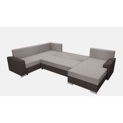 Verhoiltu, monikäyttöinen U-muotoinen kulmasohva OXFORD, ruskea/taupe