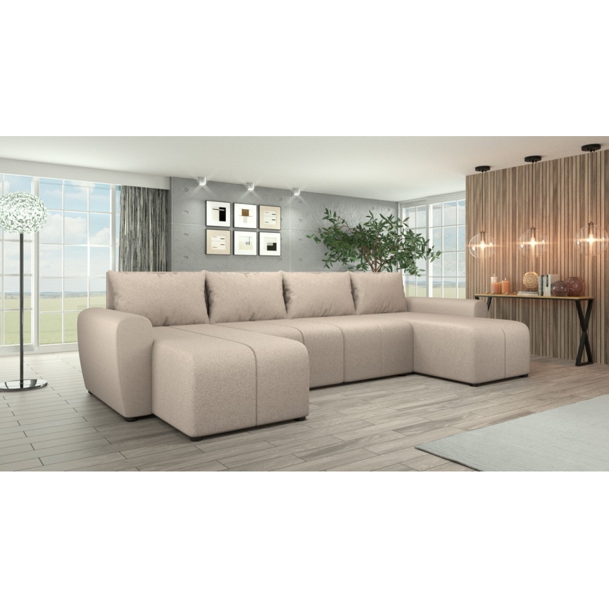 Verhoiltu universaali U-muotoinen vuodesohva NEWPORT beige