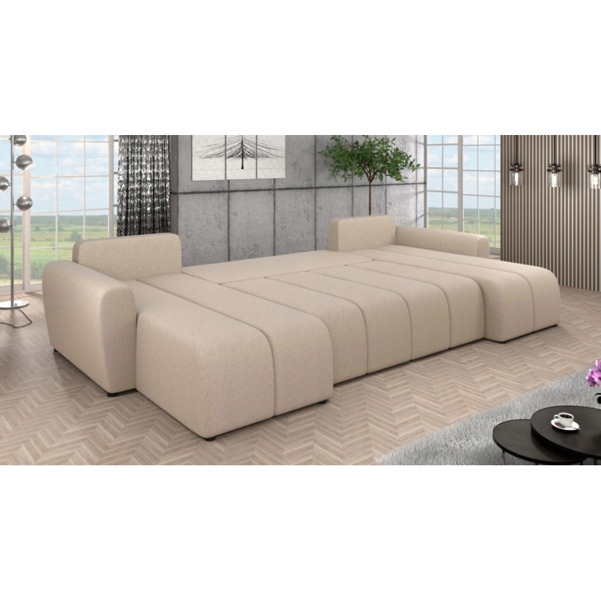 Verhoiltu universaali U-muotoinen vuodesohva NEWPORT beige