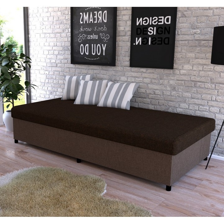 Verhoiltu päivävuode CORY 80x200 säilytystilalla, ruskea