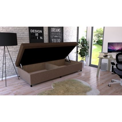 Verhoiltu säilytystilalla varustettu vuodesohva CORY 80x200 ruskea