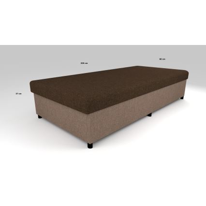 Verhoiltu säilytystilalla varustettu vuodesohva CORY 80x200 ruskea