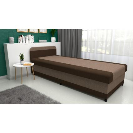 Verhoiltu vuodesohva säilytystilalla TALI 80x202 ruskea/beige