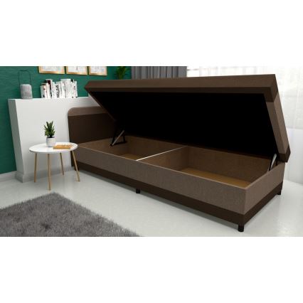 Verhoiltu vuodesohva säilytystilalla TALI 80x202 ruskea/beige