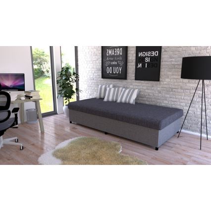 Verhoiltu säilytystilalla varustettu vuodesohva CORY 80x200 harmaa