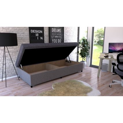 Verhoiltu säilytystilalla varustettu vuodesohva CORY 80x200 harmaa