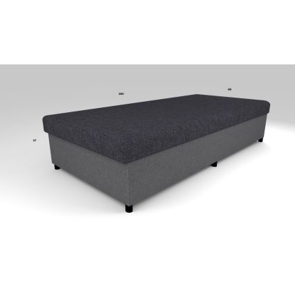 Verhoiltu säilytystilalla varustettu vuodesohva CORY 80x200 harmaa