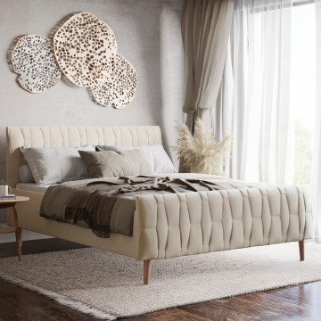 Verhoiltu sängynrunko ilman patjaa FLORA 180 x 200 cm, beige