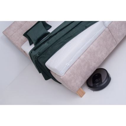 Verhoiltu sängynrunko VIOLET 180x200 cm säilytystilalla ilman patjaa beige