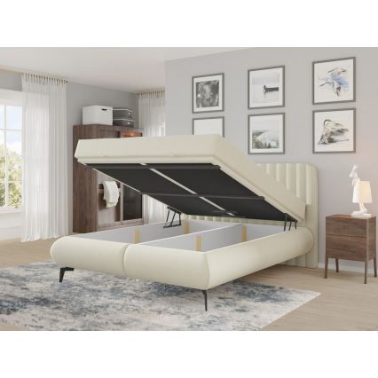 Verhoiltu sänky patjoilla ja säilytystilalla ALEXA 160x200 cm beige