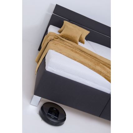 Verhoiltu sänky ALIS 160x200 cm patjalla ja säilytystilalla, antrasiitti