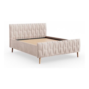 Verhoiltu sänky FLORA 160x200 cm ilman patjaa, beige
