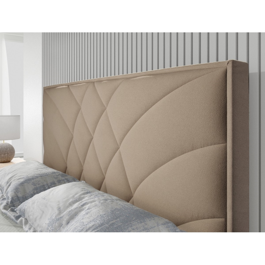Verhoiltu sänky patjoilla ja säilytystilalla GINA 180x200 cm beige