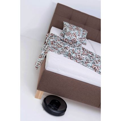 Verhoiltu sänky MARIA 180x200 cm patjalla ja tilavalla säilytystilalla, ruskea