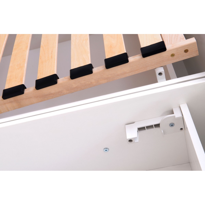 Verhoiltu sänky MARIA 180x200 cm taupe, patjalla ja säilytystilalla