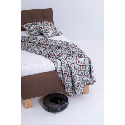 Verhoiltu sänky MARIA ONE 90x200 cm patjalla ja säilytystilalla, ruskea