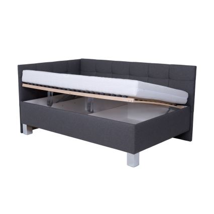 Verhoiltu sänky MARIA PETITE 120x200 cm, mukana patja ja säilytystila, harmaa