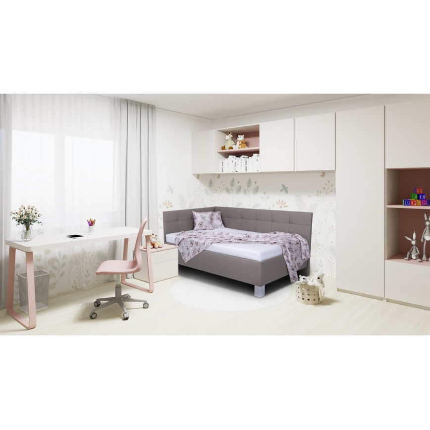 Verhoiltu sänky patjalla ja säilytystilalla MARIA PETITE 120x200 cm taupe
