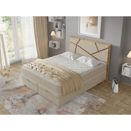 Verhoiltu sänky patjoilla ja säilytystilalla NAOMI 160x200 cm beige