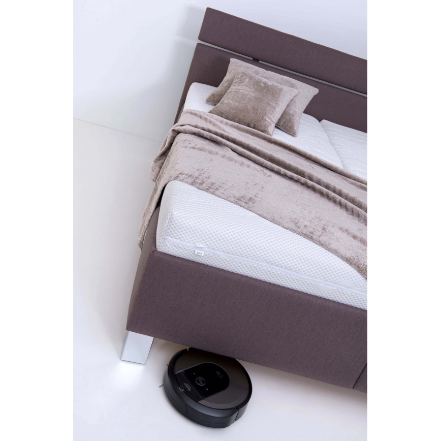 Verhoiltu sänky patjalla ja säilytystilalla ALIS 180x200 cm ruskea