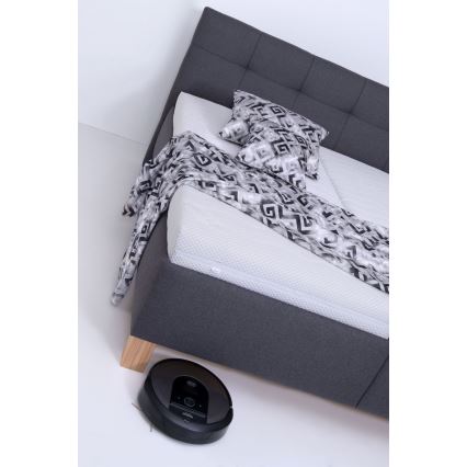 Verhoiltu sänky patjalla ja säilytystilalla MARIA 180x200 cm harmaa