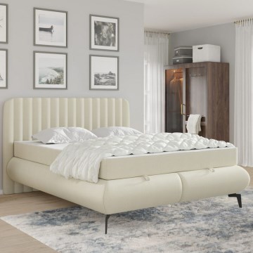 Verhoiltu sänky patjoineen ja säilytystilalla ALEXA 180x200 cm beige