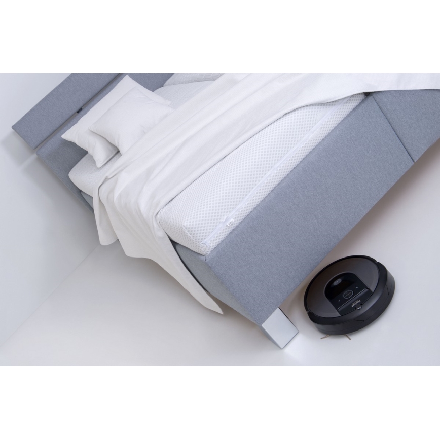 Verhoiltu sänky säilytystilalla ilman patjaa ALIS 180x200 cm vaaleanharmaa