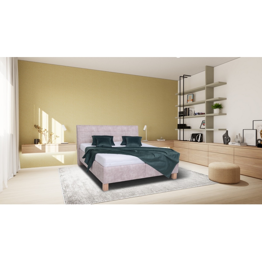 Verhoiltu sänky säilytystilalla ilman patjaa VIOLET 160x200 cm beige