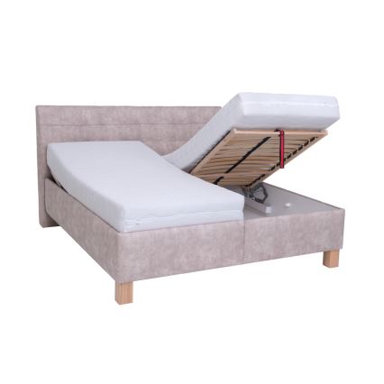 Verhoiltu sänky säilytystilalla ilman patjaa VIOLET 160x200 cm beige