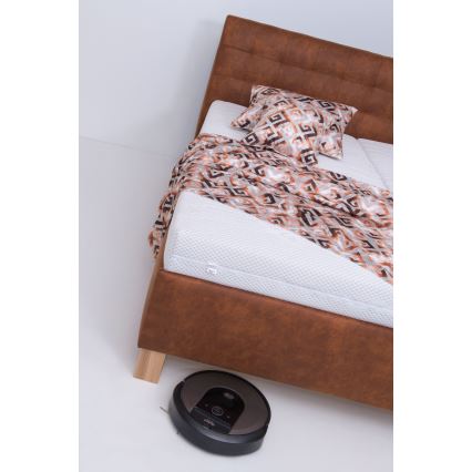 Verhoiltu sänky VIOLET säilytystilalla, ilman patjaa, 180x200 cm, konjakinruskea