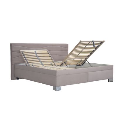Verhoiltu sänky patjalla WINDSOR 180x200 cm beige