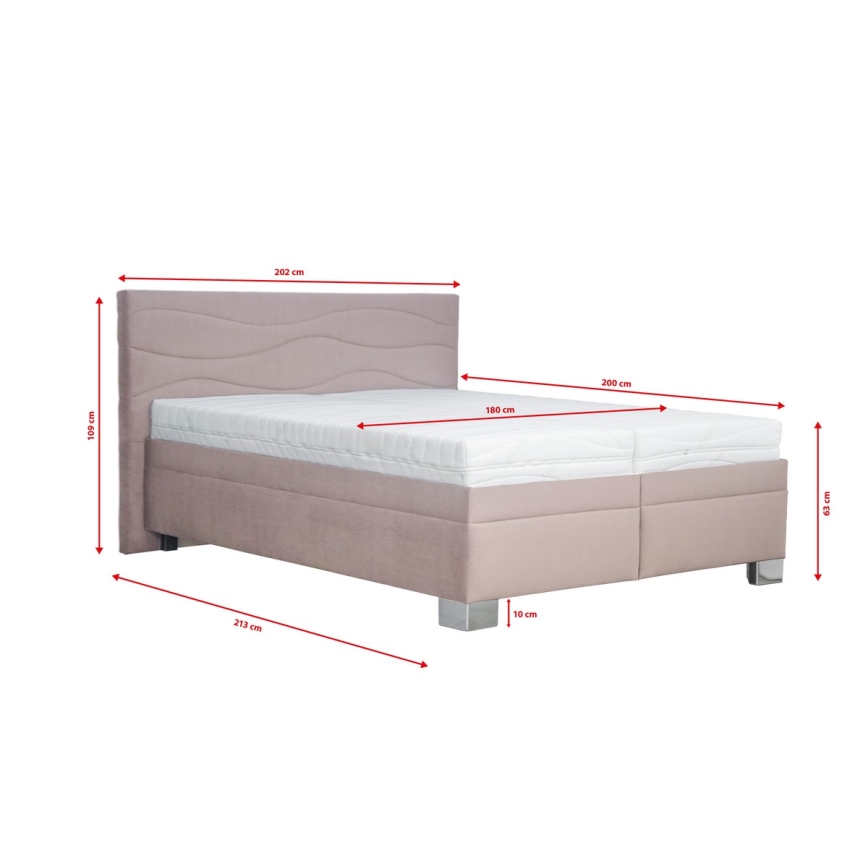 Verhoiltu sänky WINDSOR 180x200 cm ilman patjaa beige
