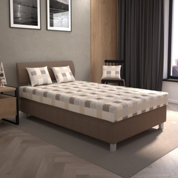 Verhoiltu vuode säilytystilalla ja patjalla GEORGE 140x200 cm, ruskea