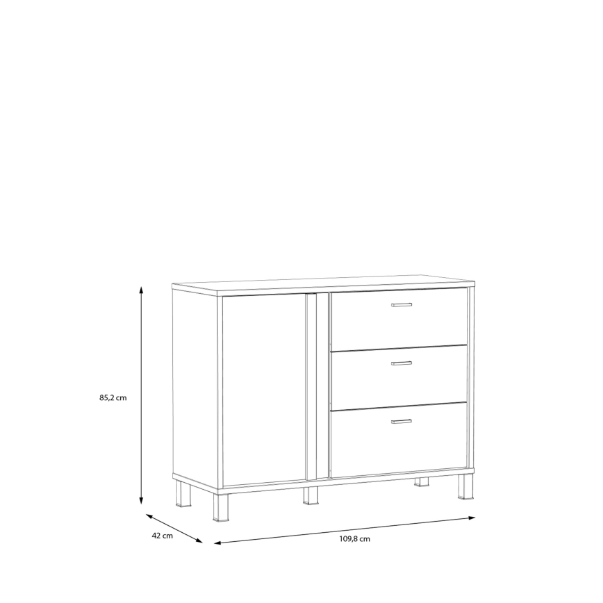 Vetolaatikollinen lipasto OREN, ruskea/musta
