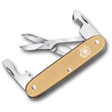 Victorinox - Monitoiminen taskuveitsi COMPANION SLIM ALOX 9,3 cm/6 toimintoa kultainen