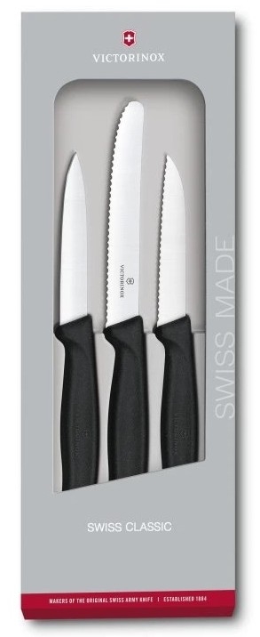 Victorinox - Sarja keittiöveitsiä vihanneksille 3 kpl musta