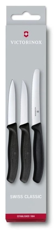 Victorinox - Sarja keittiöveitsiä vihanneksille 3 kpl musta