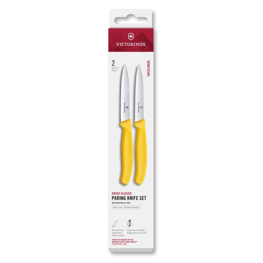 Victorinox - SWISS CLASSIC 10 cm vihannesveitsisetti, 2 kpl, keltainen