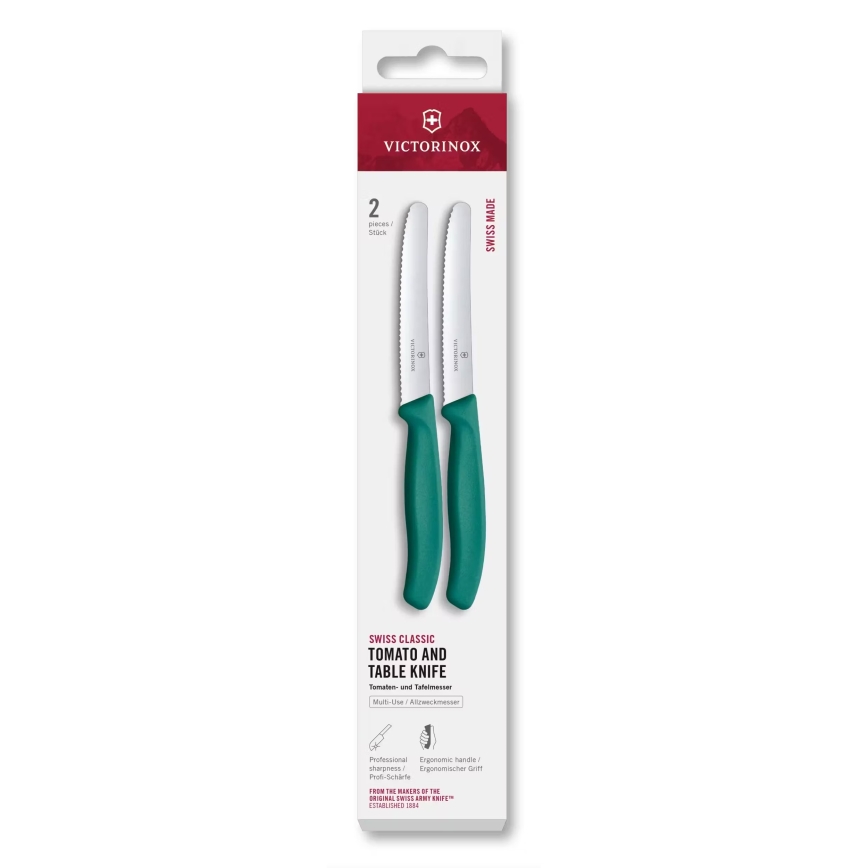 Victorinox - SWISS CLASSIC 11 cm vihannesveitsisetti, 2 kpl, turkoosi