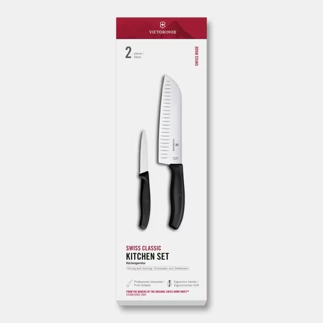 Victorinox - SWISS CLASSIC 2-osainen keittiöveitsisetti, musta