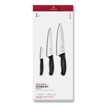 Victorinox - SWISS CLASSIC 3-osainen musta keittiöveitsisarja