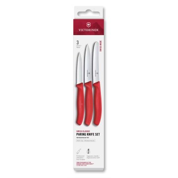 Victorinox - SWISS CLASSIC 3-osainen vihannesveitsisarja, punainen