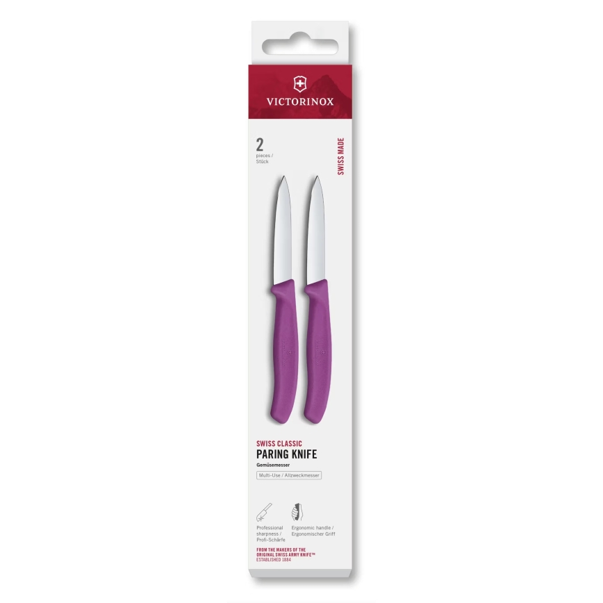 Victorinox - SWISS CLASSIC 8 cm, 2 kpl vihannesveitsiä, violetti