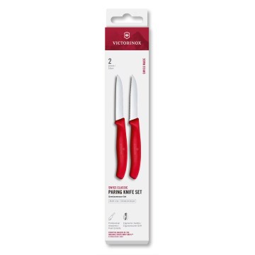 Victorinox - SWISS CLASSIC keittiön vihannesveitsisarja 8 cm, 2 kpl, punainen