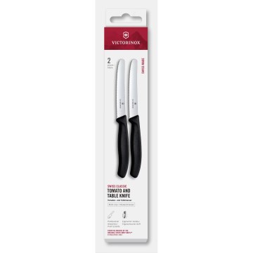 Victorinox - SWISS CLASSIC vihannesveitset, 11 cm terät, 2 kpl, musta