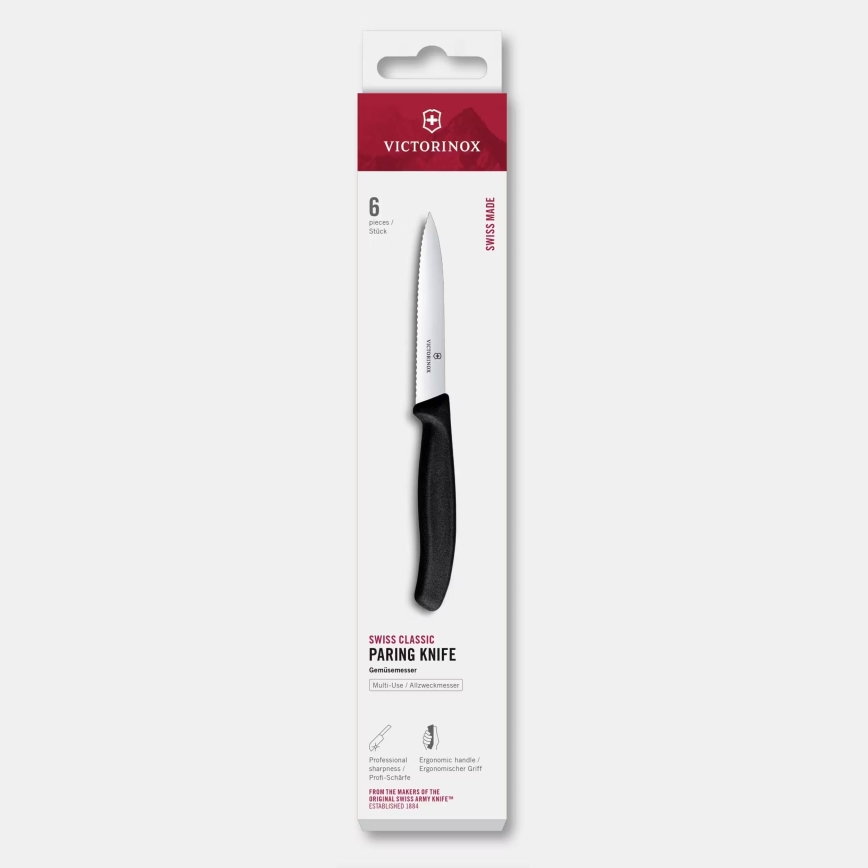 Victorinox - SWISS CLASSIC vihannesveitsisarja 10 cm 6 kpl musta