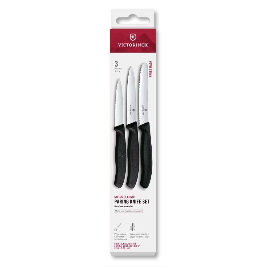 Victorinox - SWISS CLASSIC vihannesveitsisarja 3 kpl musta
