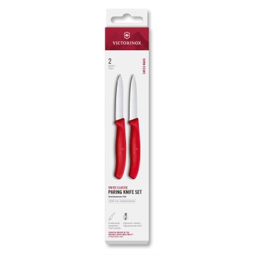 Victorinox - SWISS CLASSIC vihannesveitsisetti 8 cm, 2 kpl, punainen