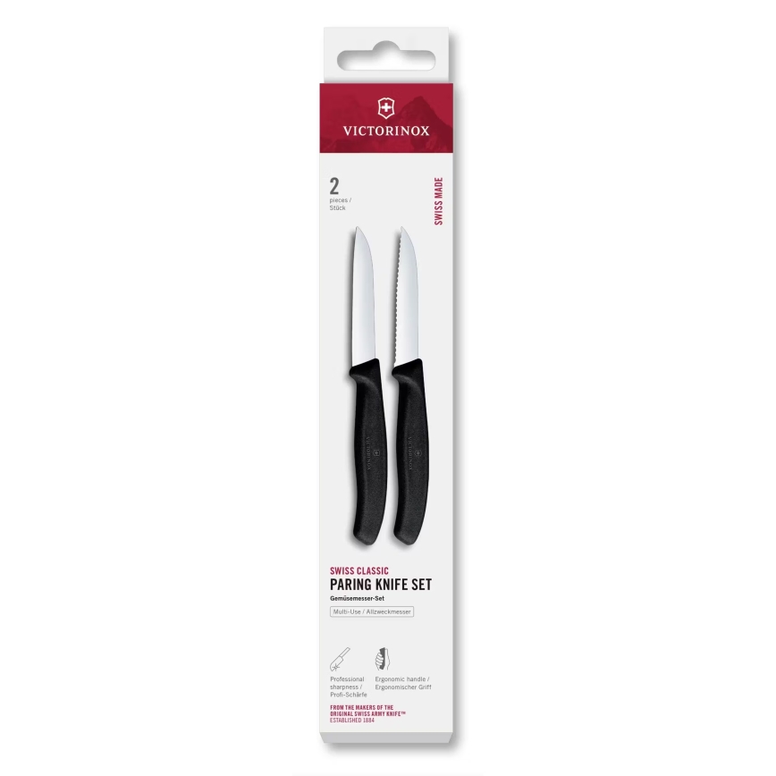 Victorinox - Vihannesveitsisarja SWISS CLASSIC 8 cm 2 kpl musta